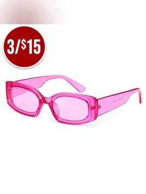 Hot Pink Women's Rectangular Fashion Sunglasses
